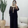 ست مانتو شلوار الیاف جلو دکمه