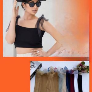 کراپ نیم تنه ساتن دار