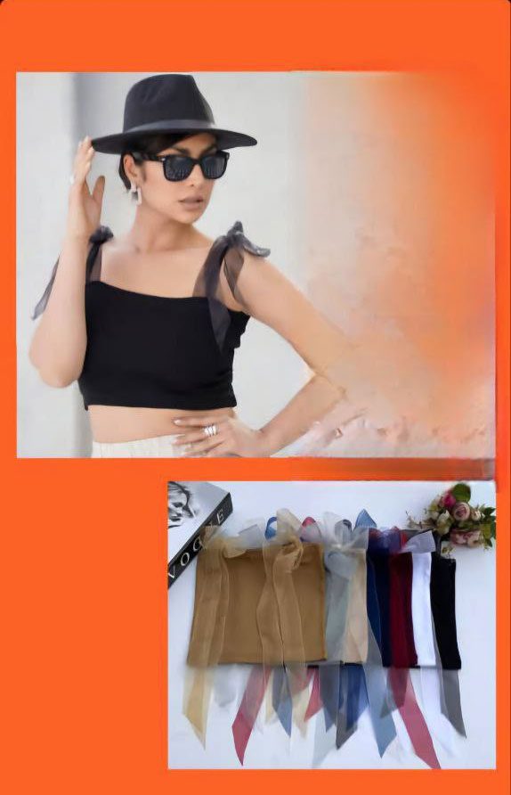 کراپ نیم تنه ساتن دار