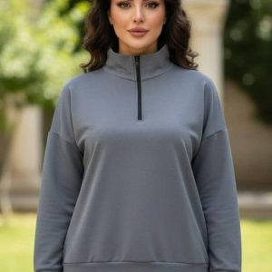 بلوز نیم زیپ گلکسی ساده