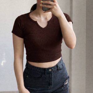تیشرت کبریتی استین کوتاه یقه هفت