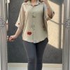 شومیز باکسی کرسبو گلدوزی