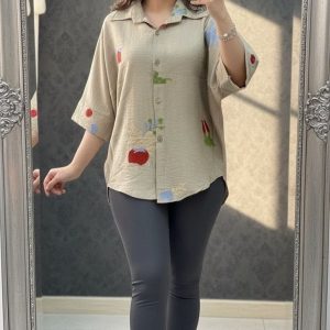 شومیز باکسی کرسبو گلدوزی