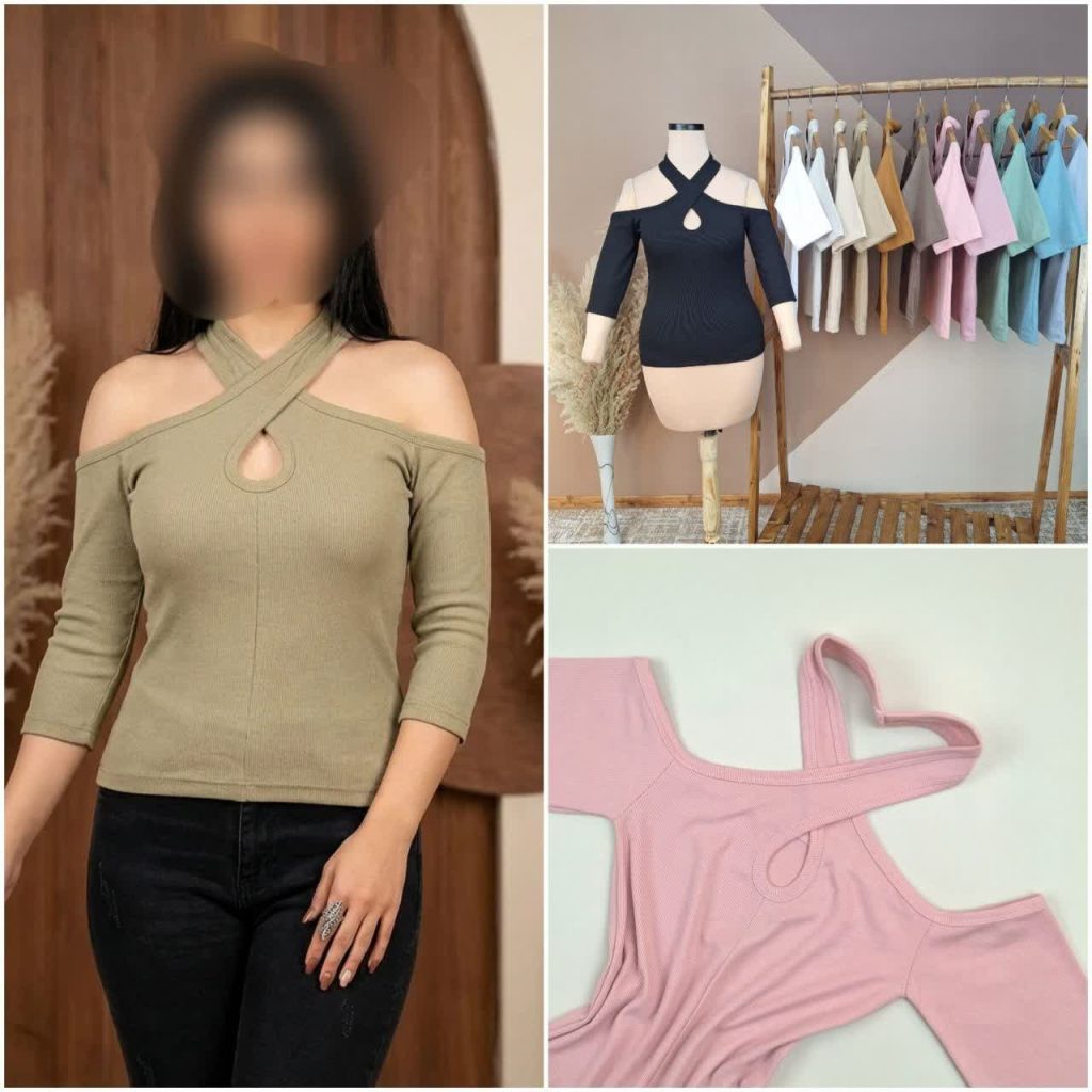تیشرت سرشونه باز ضبدری