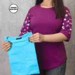 تیشرت استین سه رب گلدار لانگ