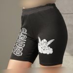 شلوارک چاپ فرشته ویسکوز زنبوری