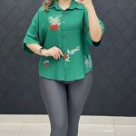 شومیز باکسی کرسبو گلدوزی