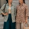 شومیز مانتو استین باکسی پلنگی