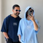 تیشرت باکسی کلاه دار پنبه