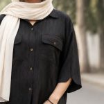 شومیز باکسی دو جیب مچی هفت مشکی تک