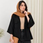 شومیز باکسی دو جیب مچی هفت مشکی تک