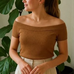 تیشرت نیم استین قایقی کبریتی 2
