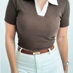 تاپ کبریتی یقه مردانه یقه سفید قاپک