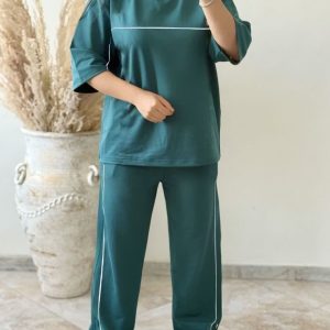 ست تیشرت شلوار مغذی دوزی ساده