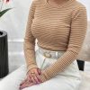 بلوز یقه گرد راه راه