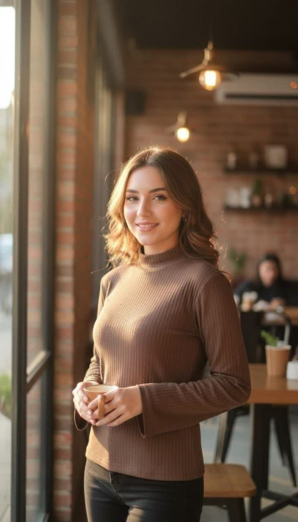 بلوز یقه پنج سانت اکاردونی بلند