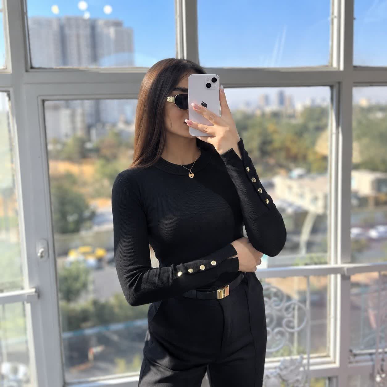 بلوز کبریتی پنبه دم استین دکمه