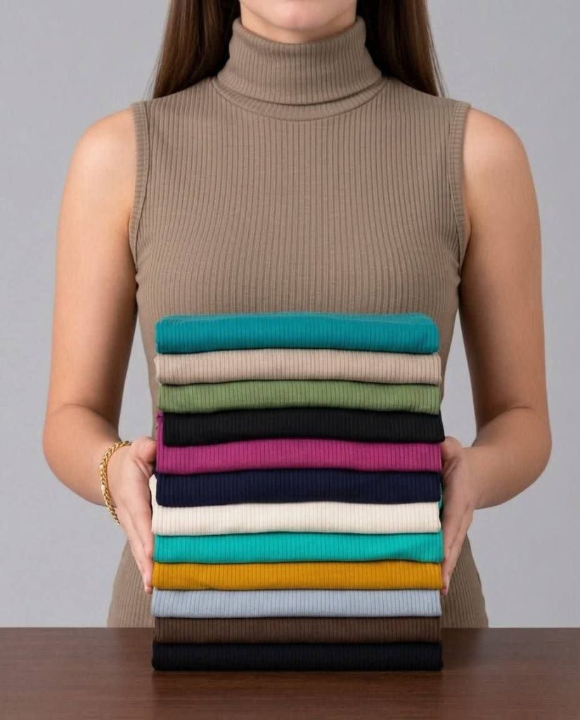 تاپ حلقه ای یقه اسکی اکاردونی