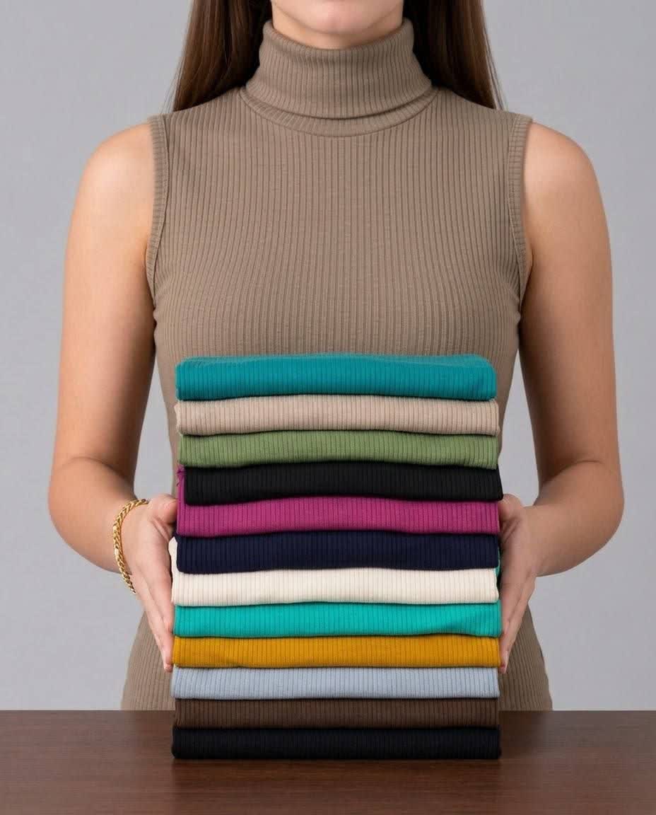 تاپ حلقه ای یقه اسکی اکاردونی